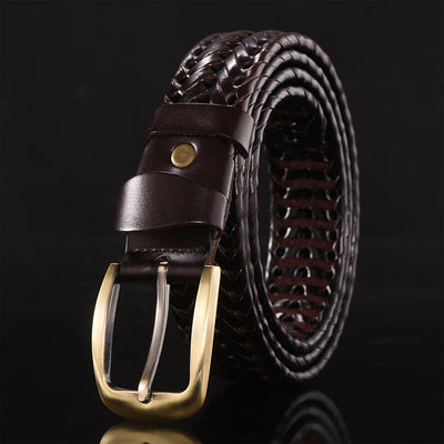 Handmade Woven Men's Leather Belt - versaley