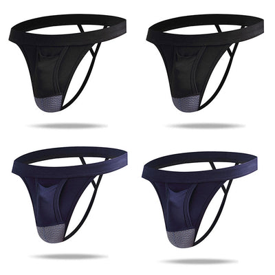 4 PACK Micro Modal  Cool  Dual Pouch Men's Thong - versaley