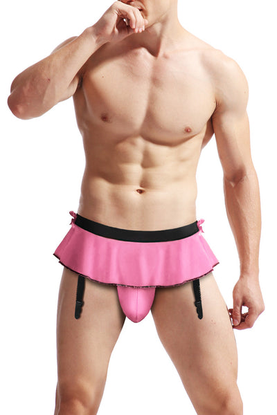 Sexy Men's Girly Underwear with Garter
