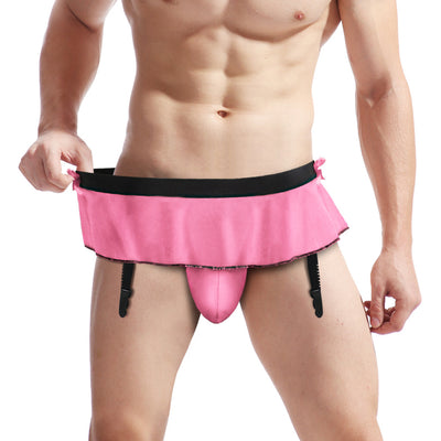 Sexy Men's Girly Underwear with Garter