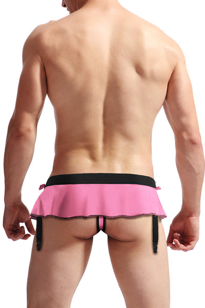 Sexy Men's Girly Underwear with Garter