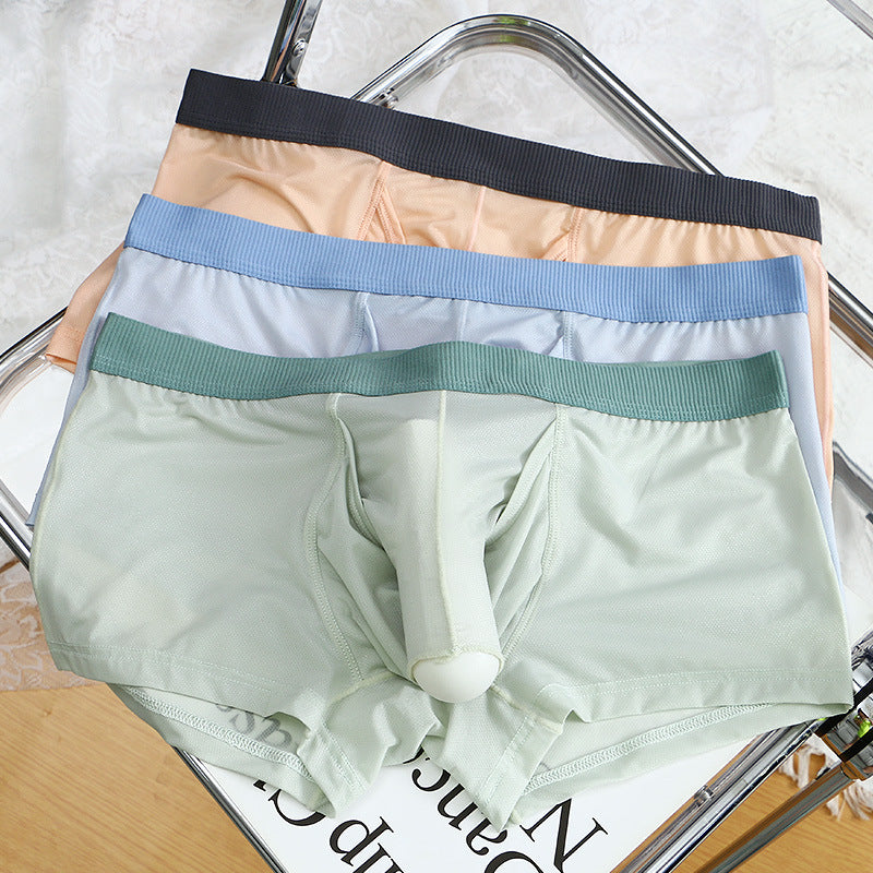 Ice Silk Sensual Separate Open Top Men’s Boxer Brief