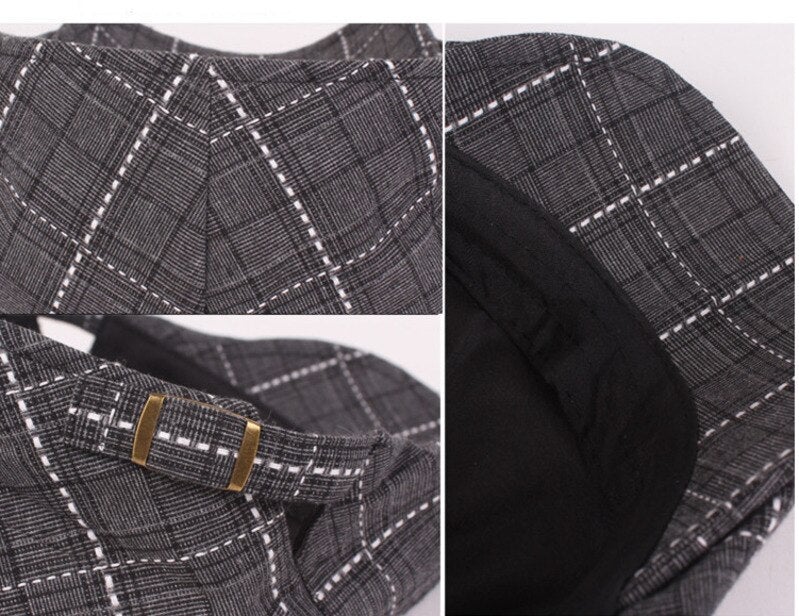 "Miller" Plaid Cotton Flat Cap - versaley