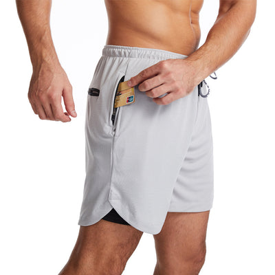 New Double Layer Men's Fitness Shorts - versaley