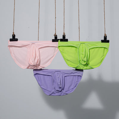 Solid Color Low Rise Men's Sexy Bikini Underpants - versaley