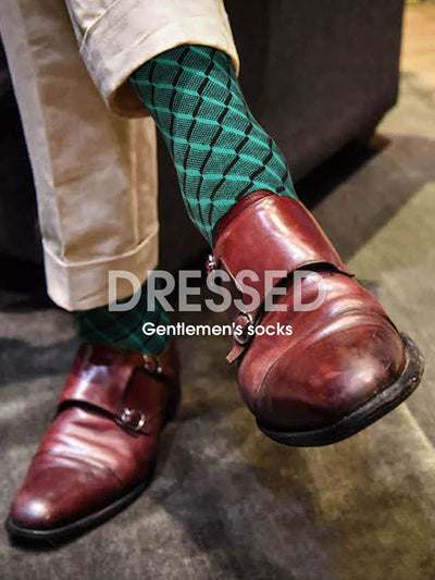Men's Dress Woven Plaid Calf Socks