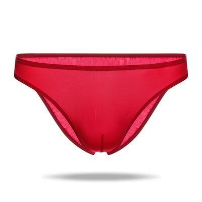 Mulit-Color Ice Silk Cool Half Transparent Men's Brief - versaley
