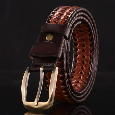 Handmade Woven Men's Leather Belt - versaley
