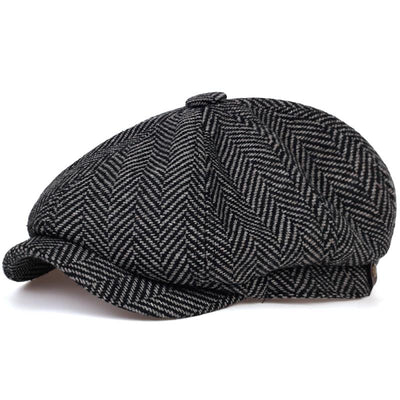 "Shelby" Herringbone Newsboy Cap - versaley