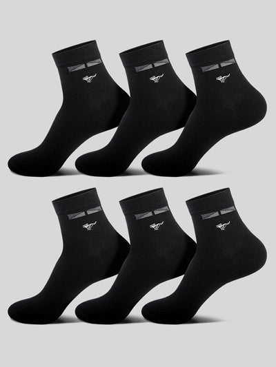 6 Pairs Men's Cotton Medium Length Breathable Sock Set