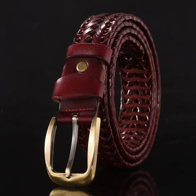 Handmade Woven Men's Leather Belt - versaley