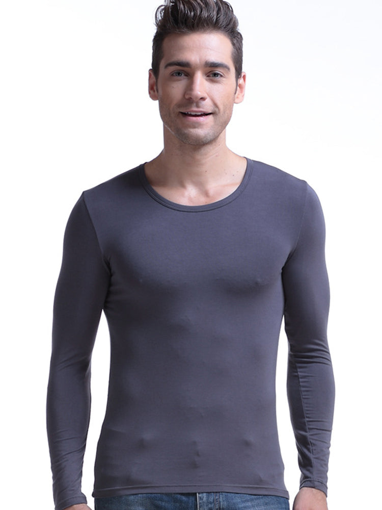 Mens Ultra Soft Low Cut V-Neck Thermal Shirt