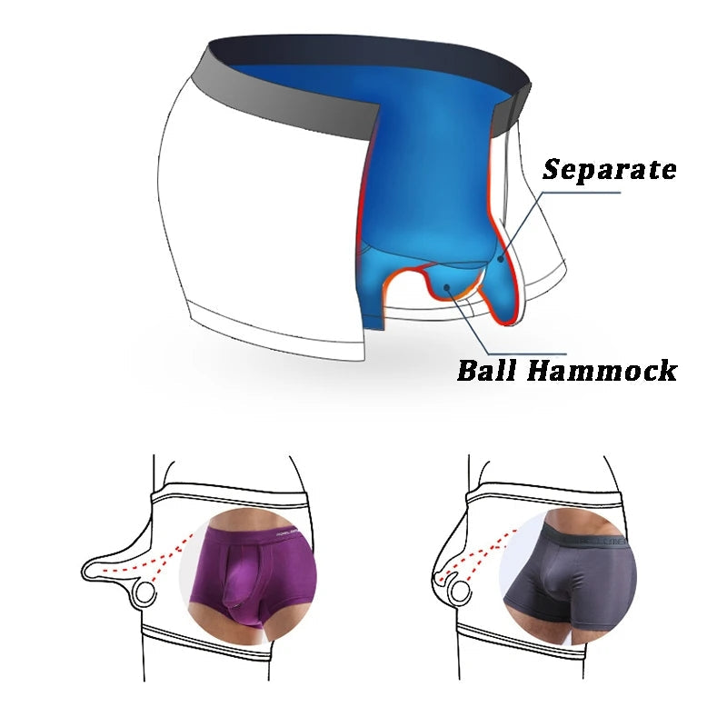 3 Pack Modal Ball Hammock Separate Men's Underwear - versaley