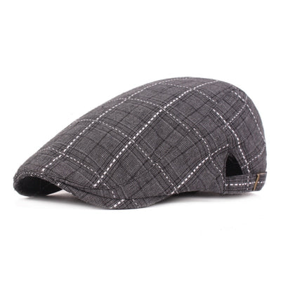 "Miller" Plaid Cotton Flat Cap - versaley