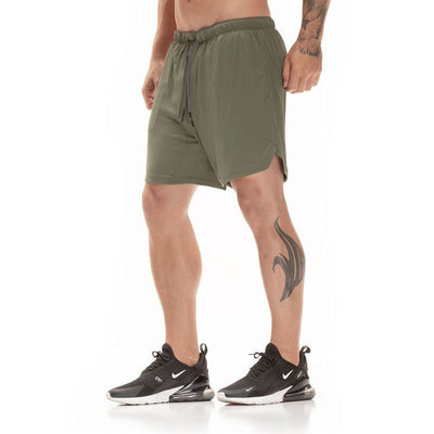 Quick Drying And Breathable Double Layer Men's Fitness Shorts (Pocket zipper） - versaley