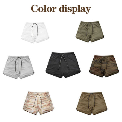 Quick Drying And Breathable Double Layer Men's Fitness Shorts (Pocket zipper） - versaley
