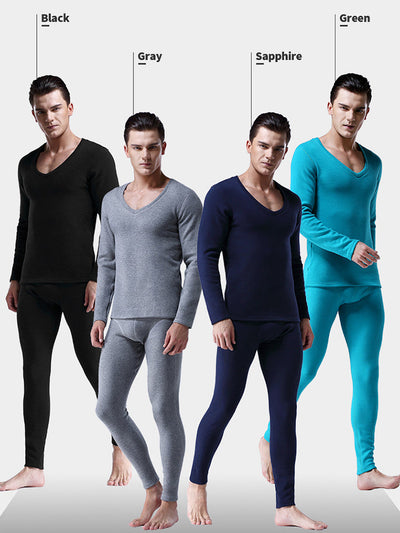 V-Neck Thermal Underwear With Fleece Lined