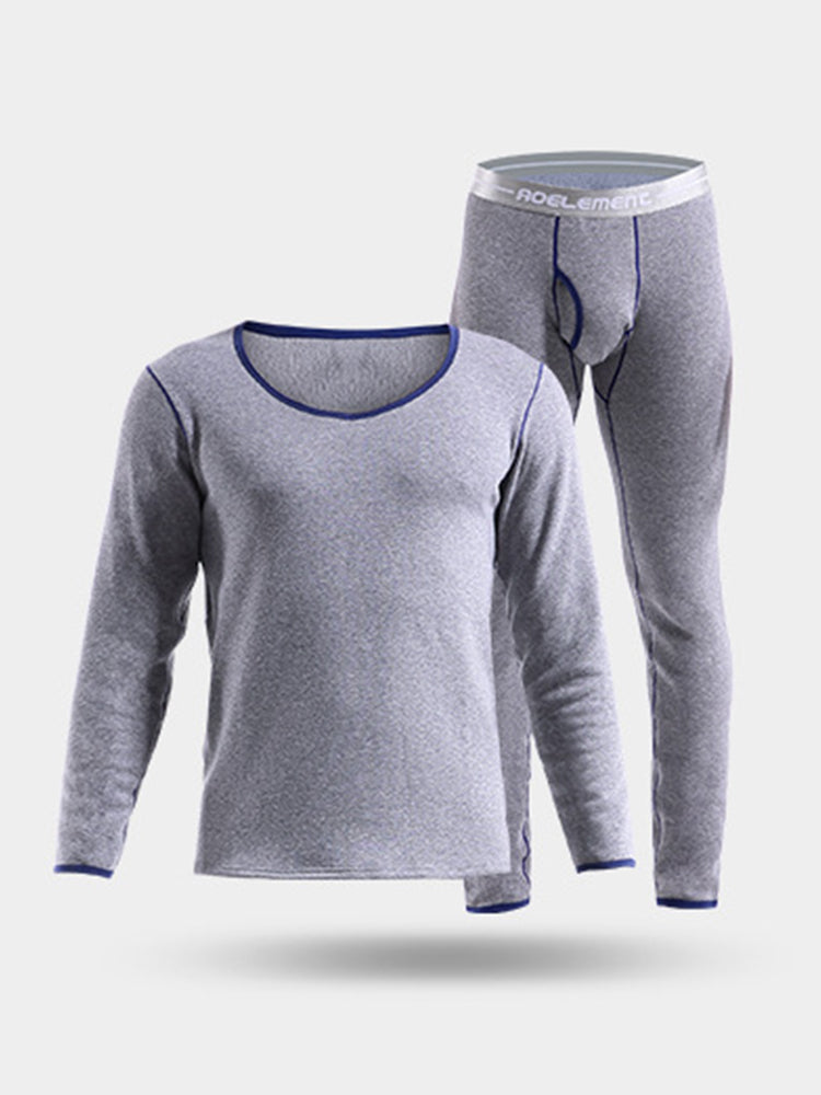 Fleece Lined Men's Thermal Underwear With Support Pouch