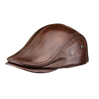 "Spezia" genuine cowhide leather vintage cap - versaley