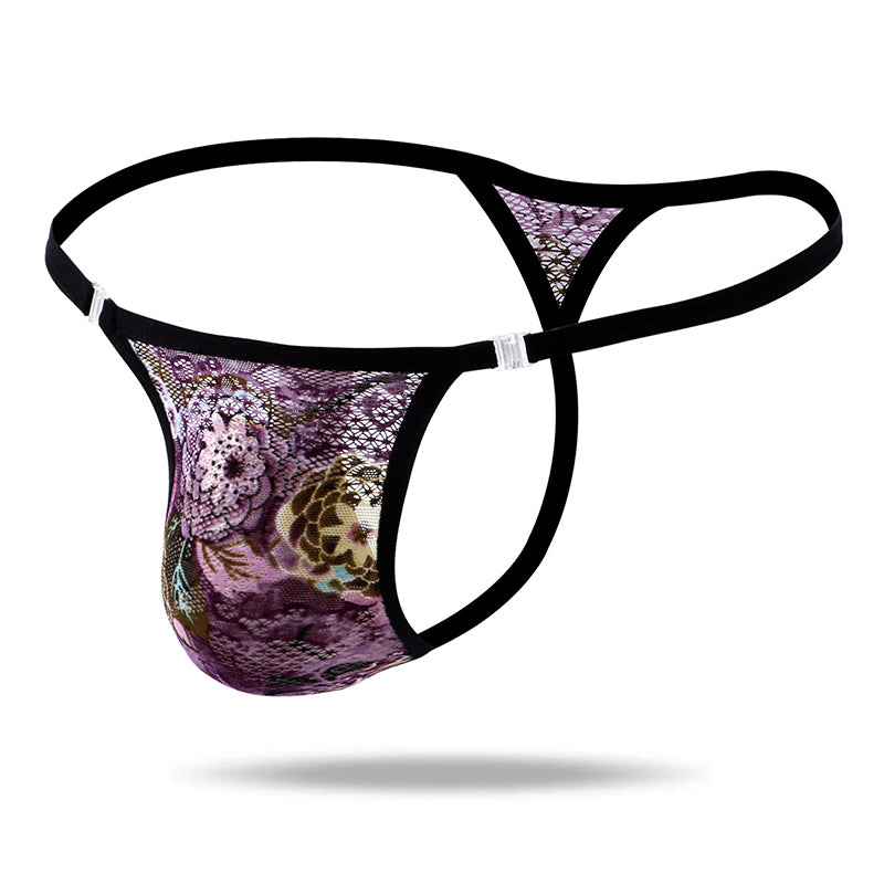 Fashion Lace Clip Style Detachable Men's Thong - versaley