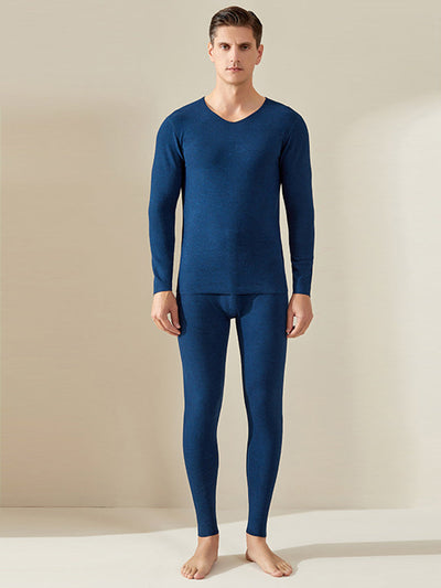 Men's Silk Wool Fiber Thermal Pajamas Sets