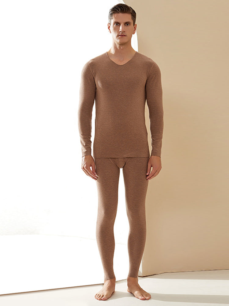 Men's Silk Wool Fiber Thermal Pajamas Sets