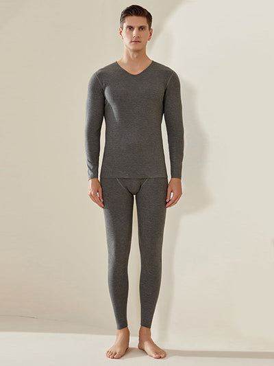 Men's Silk Wool Fiber Thermal Pajamas Sets