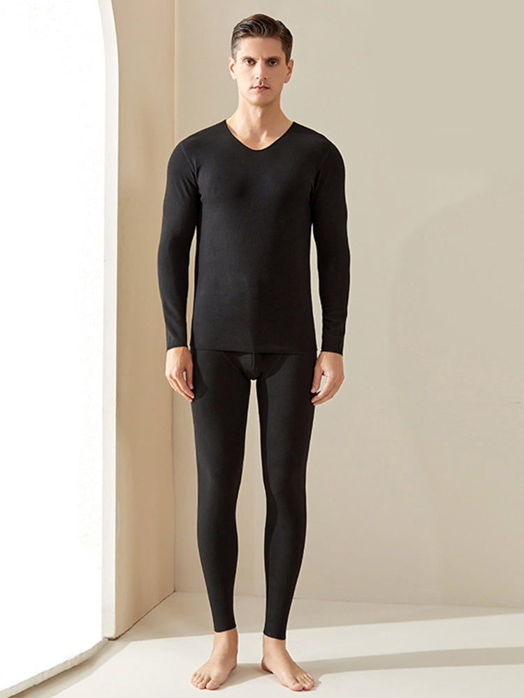 Men's Silk Wool Fiber Thermal Pajamas Sets