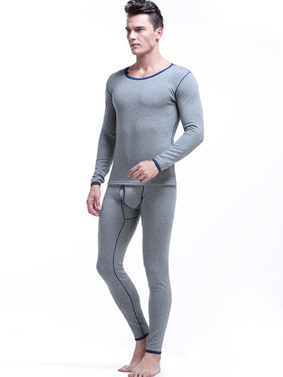 Fleece Lined Men's Thermal Underwear With Support Pouch