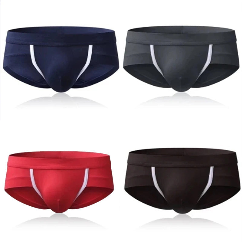 4 Pack Modal Breathable Underwear U Convex Pouch Briefs - versaley