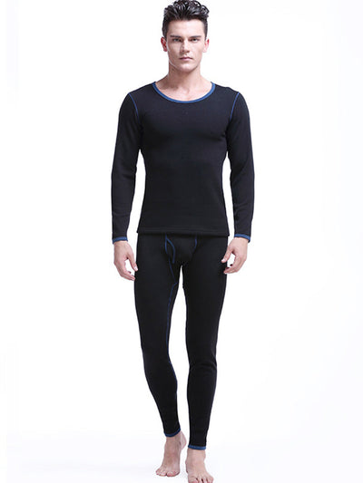 Fleece Lined Men's Thermal Underwear With Support Pouch