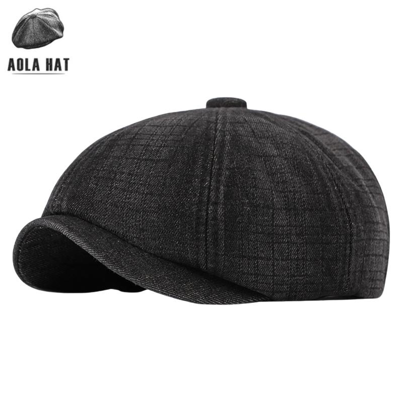 2022 “Harden” Winter Checkered Flocked Newsboy Cap - versaley