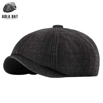 2022 “Harden” Winter Checkered Flocked Newsboy Cap - versaley
