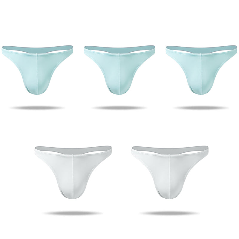 5 Pics Newest Superior Ice Silk Cool Comfortable Men's Thong - versaley