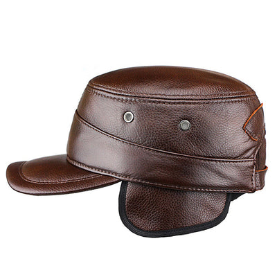 "WET" windproof cowhide flat top hat - versaley