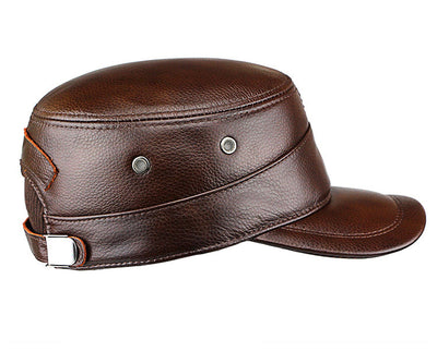 "WET" windproof cowhide flat top hat - versaley