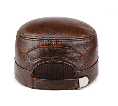 "WET" windproof cowhide flat top hat - versaley