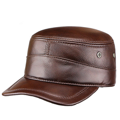 "WET" windproof cowhide flat top hat - versaley