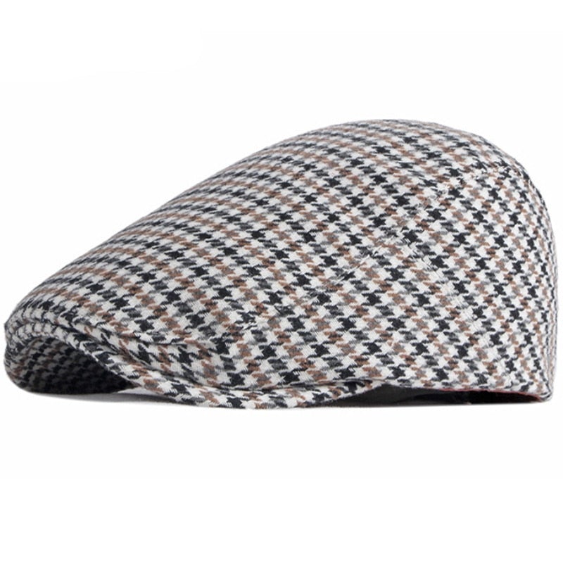 "Moreau" Plaid Wool Flat Cap - versaley