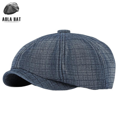 2022 “Harden” Winter Checkered Flocked Newsboy Cap - versaley