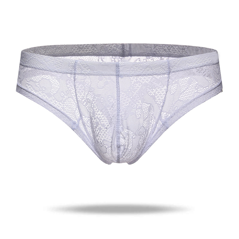 Sexy Translucent Lace  Elastic Nylon Men's Brief - versaley