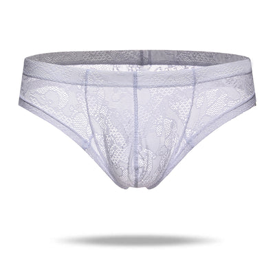 Sexy Translucent Lace  Elastic Nylon Men's Brief - versaley