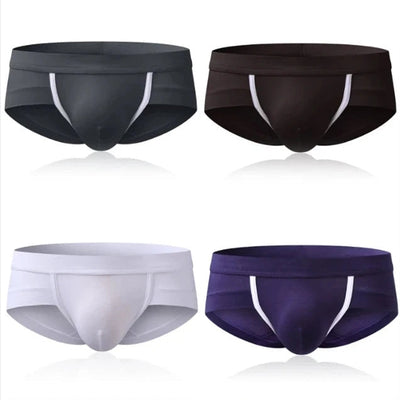 4 Pack Modal Breathable Underwear U Convex Pouch Briefs - versaley
