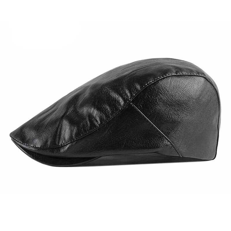 "Lewis" Classic Leather Flat Cap - versaley