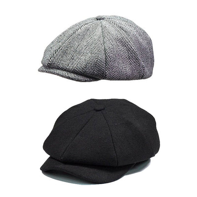 Newsboy Cap Wool British Style Vintage Flat Cap - versaley