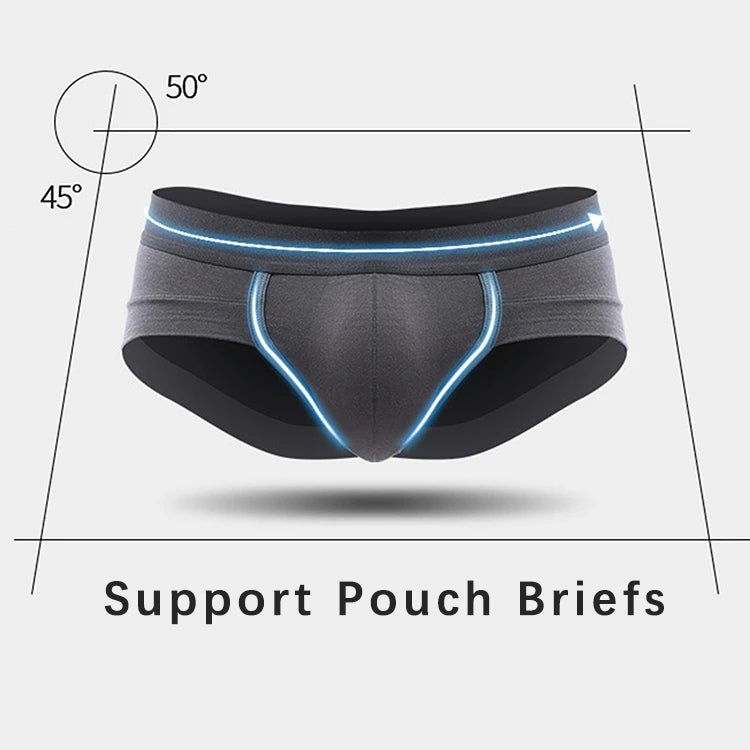 4 Pack Bulge Ball Support Pouch Modal Men's Briefs - versaley