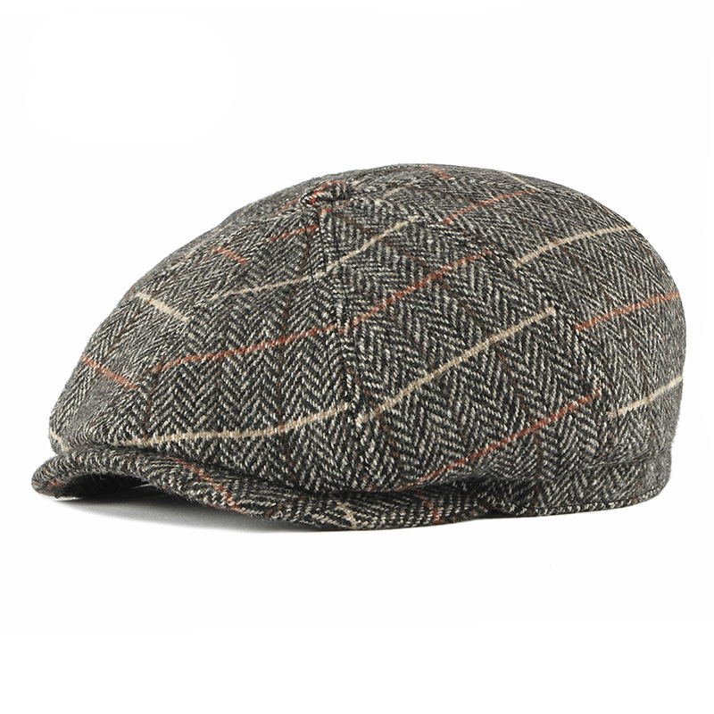 Checkered wool octagonal hat - versaley