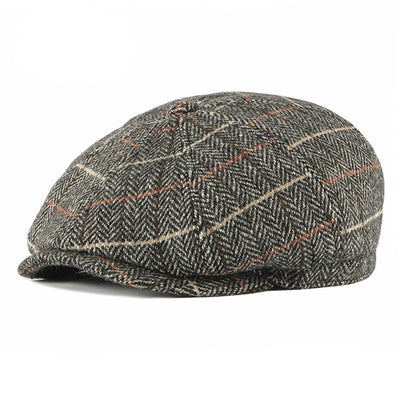 Checkered wool octagonal hat - versaley