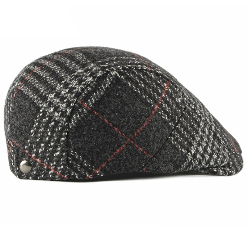 "Lefevre" Plaid Cotton Flat Cap - versaley