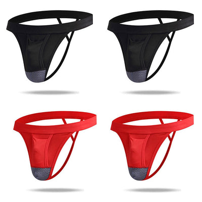 4 PACK Micro Modal  Cool  Dual Pouch Men's Thong - versaley